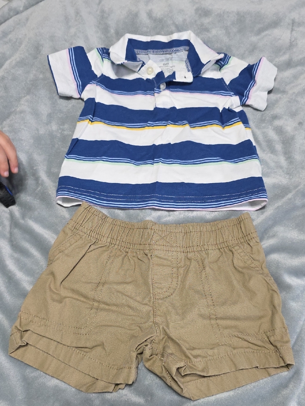 Carter's Blue and White Striped Polo